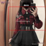Jirai Kei Outfit Lolita Girls Blouse Top Women Long Sleeve Shirt Wig 2025 Kawii Bow Black Skirts Shirt Girai Sweet Japanese Lady