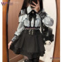Jirai Kei Outfit Lolita Girls Blouse Top Women Long Sleeve Shirt Wig 2025 Kawii Bow Black Skirts Shirt Girai Sweet Japanese Lady
