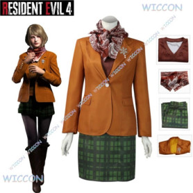 Game Evil 4 Ashley Cosplay Anime Graham Evil 4 Cosplay Costume Jacket Dress Women Sweaters Outfits Halloween Carnival Party Suit
