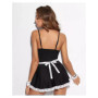 Women Lolita Maid Costume Outfits Sexy Roleplay Lingerie Sleepwear Dress Ace Bodysuit Lingerie Black French Maid Outfit Uniform