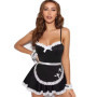 Women Lolita Maid Costume Outfits Sexy Roleplay Lingerie Sleepwear Dress Ace Bodysuit Lingerie Black French Maid Outfit Uniform