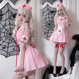 Halloween Adult Costume Women Nurse Costumes Suit Pink Japan Pure Lust Role Play Sexy Doctor Nurse Skirt for Female 2025 New