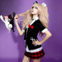 Anime Game Danganronpa Cosplay Costume Enoshima Junko Uniform Cafe Work Clothe Short Skirt Monokuma Headwear Double Ponytail Wig