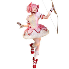 【Ready For Ship】IN STOCK Madoka Cosplay Anime【S-XXL】DokiDoki-SR Kanamee Madoka Cute Pink Dress Cosplay Costume Plus Size