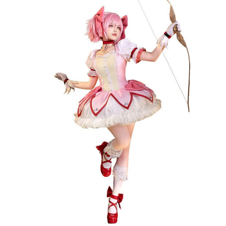 【Ready For Ship】IN STOCK Madoka Cosplay Anime【S-XXL】DokiDoki-SR Kanamee Madoka Cute Pink Dress Cosplay Costume Plus Size