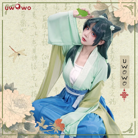 IN STOCK UWOWO Maomao Cosplay Anime The Apothecaryy Diariess Maomao Frog Green Hanfu Style Hunt Cosplay Costume New suit