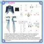 Lauma Cosplay Costume Genshin Impact Lauma Wig Dress Frostmoon Scions Headwear Bracelet Accessories Halloween for Women Girls