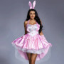 Umorden Women's 3 Piece Sexy Bunny Girl Costume Tuxedo Tails Halloween Club Party Fancy Dress Plus Size Pink