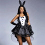 Umorden Women's 3 Piece Sexy Bunny Girl Costume Tuxedo Tails Halloween Club Party Fancy Dress Plus Size Pink