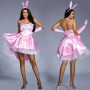 Umorden Women's 3 Piece Sexy Bunny Girl Costume Tuxedo Tails Halloween Club Party Fancy Dress Plus Size Pink