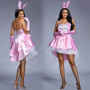 Umorden Women's 3 Piece Sexy Bunny Girl Costume Tuxedo Tails Halloween Club Party Fancy Dress Plus Size Pink