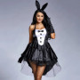 Umorden Women's 3 Piece Sexy Bunny Girl Costume Tuxedo Tails Halloween Club Party Fancy Dress Plus Size Pink