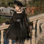 Original Design Girl Irregular Dress Women's Dark Gothic Lolita Style Dress Female Japanese Style Long Sleeve Summer Dress