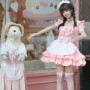 Japanese Sexy Lolita Dress Cream Little Honey Maid Costume Lolita Pink Dresses Kawaii Dress Cosplay Animation Show Outfit S-5XL