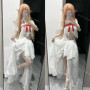 Sword Art Online Asuna Fairy Prison Elf Queen Cosplay Costume Anime Game Character White Dress Full Set Outfit