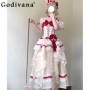 Lolita Evening Gown Red and White Dress Women's Elegant Gorgeous Daily Princess Dress Female Summer Lolita Party Dress