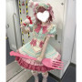 Lolita Sweet Green and Pink Cute Princess Dress New 2026 Spring and Summer Birthday Party Elegant Maid Cos Dresses Women