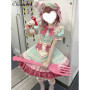 Lolita Sweet Green and Pink Cute Princess Dress New 2026 Spring and Summer Birthday Party Elegant Maid Cos Dresses Women