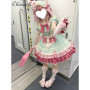Lolita Sweet Green and Pink Cute Princess Dress New 2026 Spring and Summer Birthday Party Elegant Maid Cos Dresses Women