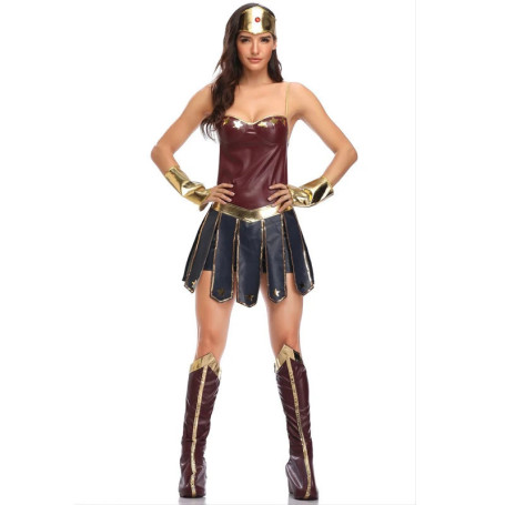 Women Halloween Party Movie Justice Wonder Fantasia Fancy Dress League Superhero Superwomen Costume S-3XL