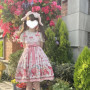 Sweet Lolita Jsk Dress Strawberry Cartoon Cute Rabbit Print Suspenders Dress Japanese Summer Women Kawaii Party Dresses