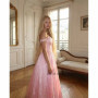 Luxurious Pink Ball Gown Elegant Satin Prom Dress Sexy Corset Wedding Guest Gown Formal Party Robe De Soirée Vestido