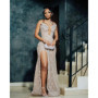 Luxury Long Prom Dresses For Black Girls Mermaid Slit Beaded Birthday Party Dresses African Evening Gown Robe De Customized