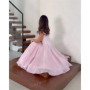 Toofgon Sweetheart Pink A Line Prom Dress Backless Soft Tulle Tea Length Prom Party Dress Customized A Line Birthday Dresses