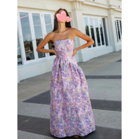 Oisslec Prom Dress Elegant Vintage Sweet Lilac Flowers Lace Summer New Customized Formal Occasion Prom Dress Evening Party Gowns