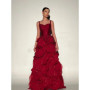 Opulent Red Ruffle Evening Gown 2026 Luxury Sparkly Sweetheart Floor-Length Party Dress A-Line Tiered Prom Dress فساتين سهرة