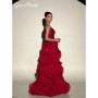 Opulent Red Ruffle Evening Gown 2026 Luxury Sparkly Sweetheart Floor-Length Party Dress A-Line Tiered Prom Dress فساتين سهرة