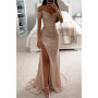 2026 Women's Luxury High Split Club Party Evening Dress Sexy Banquet Slim Waisted Female Dress Elegant V-Neck Slim Long Dress