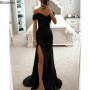 2026 Women's Luxury High Split Club Party Evening Dress Sexy Banquet Slim Waisted Female Dress Elegant V-Neck Slim Long Dress