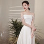 Luxury Elegant Summer Elegant Formal cover the arms Party Ball Gown DressTulle Strapless Long Evening Prom Dresses for Women