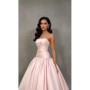 Evening Luxury Party Dresses Dubai Vintage Pink Satin Strapless Formal Occasion Ball Prom Gowns Customized أطقم فساتين
