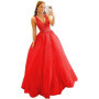3D Lace Applique Glitter Tulle Prom Dresses Long Floral V Neck Ball Gowns A Line Backless Formal Evening Gowns