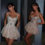Sexy Shiny Short Prom Dress Sweetheart Neckline Beaded A Line Tutu Birthday Gown Pageant Party Wear for Women Customized