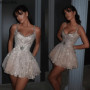 Sexy Shiny Short Prom Dress Sweetheart Neckline Beaded A Line Tutu Birthday Gown Pageant Party Wear for Women Customized