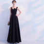 Dark green long lady women prom dress party dress performance singing dress gown