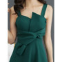 Dark green long lady women prom dress party dress performance singing dress gown