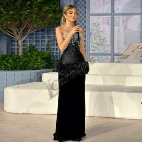 Caroline Modern Crystals Prom Dresses For Women Lacing up Saudi Arabric Vestido De Fiesta Vestido De Formatura Customized