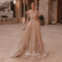 Champagne Tulle A-line Sleeveless Exquisite Slim-Fit Party Evening Prom Dress Astra Lume Customized Gala Grown Bespoke Dress