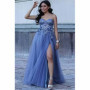Sparkle Tulle Prom Dresses 2025 Sweetheart 3D Appliques Wedding Dresses Long Formal Evening Ball Gowns with Slit Dress for Women