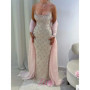 Customized Pink Glitter Strapless robes de soirée Sleeveless Mermaid Party Dresses Floor-Length Prom Dress 2025