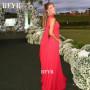 RFYR Red Prom Dress with Layers Party Dress with Scarf Evening Dress A Line Celebrity Gala Dress vestidos de fiesta Customized
