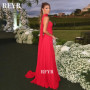 RFYR Red Prom Dress with Layers Party Dress with Scarf Evening Dress A Line Celebrity Gala Dress vestidos de fiesta Customized