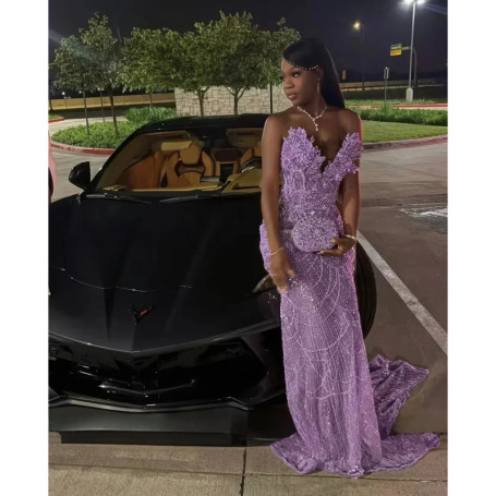 Gold Luxury Long Prom Dresses For Black Girls Sweetheart Beaded Birthday Party Dresses African Evening Gown Robe De Customized