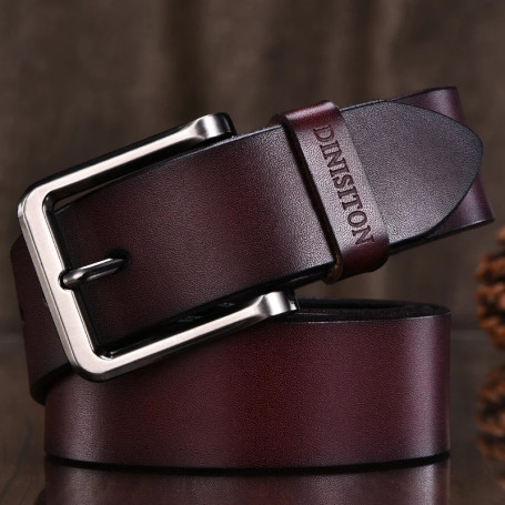 DINISITON 2019 High Quality Genuine Leather Men Designer Belt Brand Strap Fashion Pin Buckle Jeans Casual Male Metal Homme