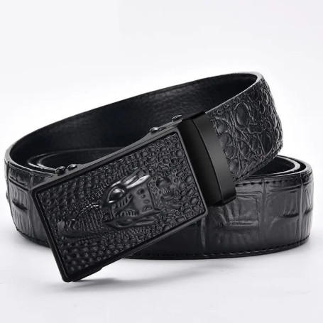 Genuine Leather Belt For Man Top Quality Luxury Famous Brand Male Belts Automatic Buckle Mens Crocodile Pattern Strap ZD2137