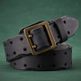 3.8CM Luxury Thick Real Genuine Leather Men Belt Double Buckle Belt Ceinture Leather Belt Men Jeans Trouser Belt Cowboy